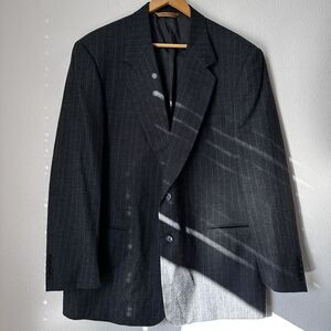 Donna Karan Signature Men's Blazer Jacket Pin Stripes 100% Wool Italy Size 46